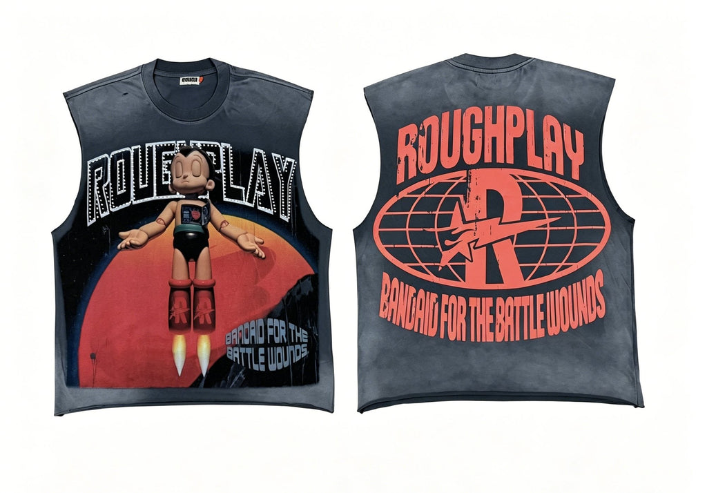 Rough Play Cartoon Graphic Sleeveless T-Shirt ¡ª hero