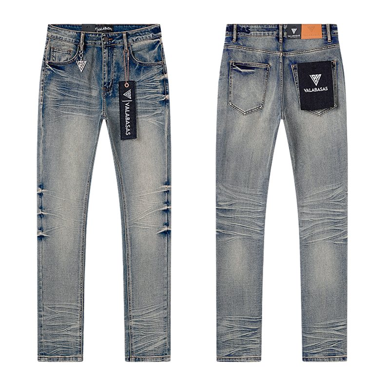VALABASAS Washed Distressed Blue Jeans ¡ª hero