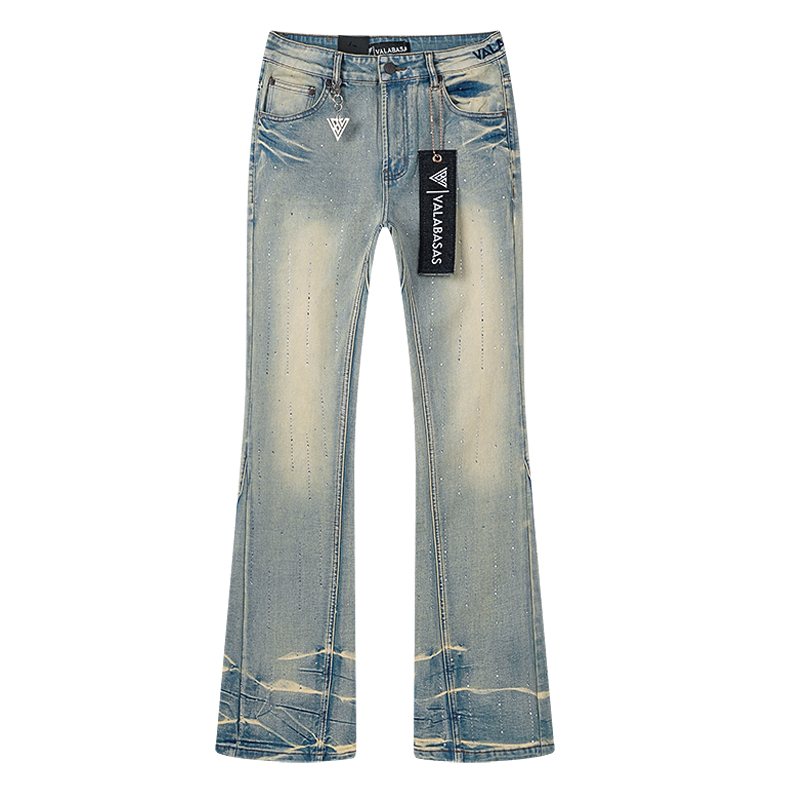 VALABASAS Light Blue Embellished Flare Jeans ¡ª hero