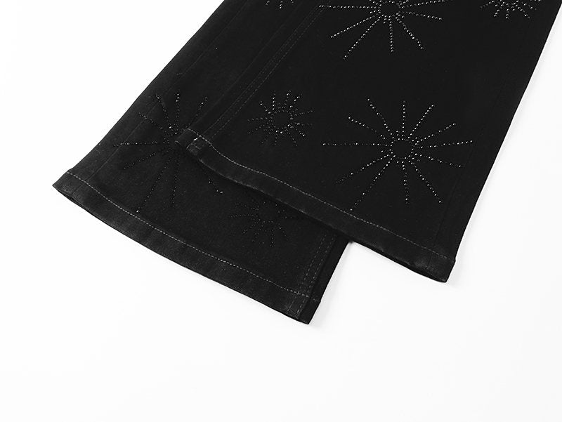 VALABASAS Black Starburst Embellished Jeans ¡ª detail
