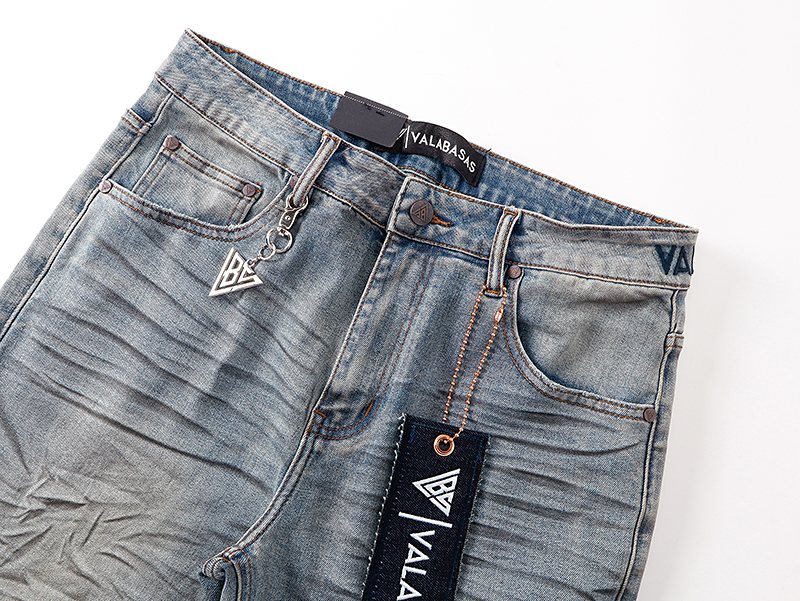 VALABASAS Light Blue Distressed Jeans ¡ª detail