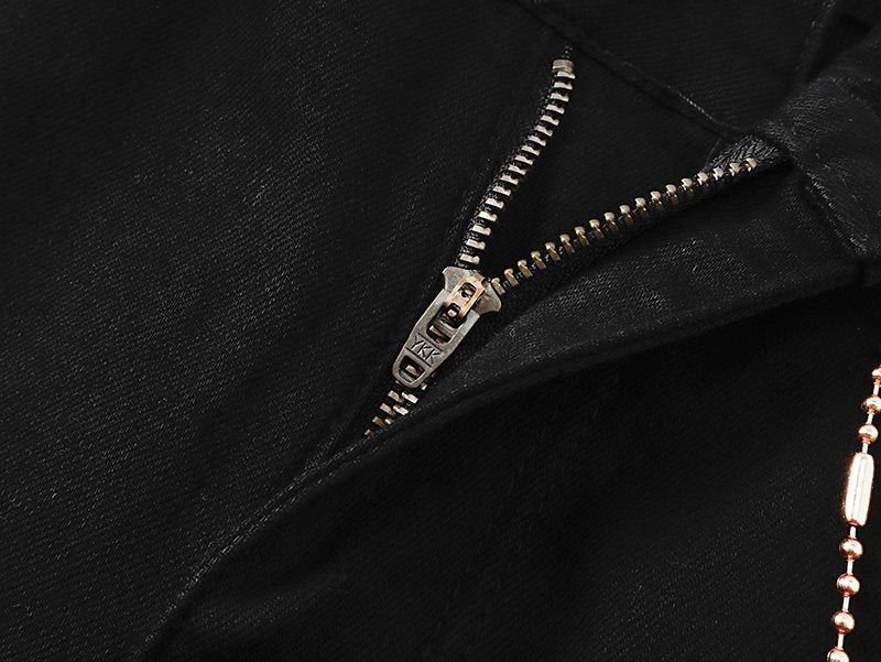VALABASAS V005 Distressed Black Jeans ¡ª detail