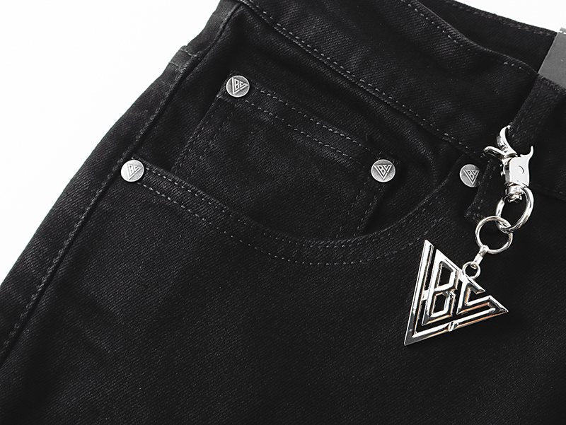 VALABASAS V005 Distressed Black Jeans ¡ª detail