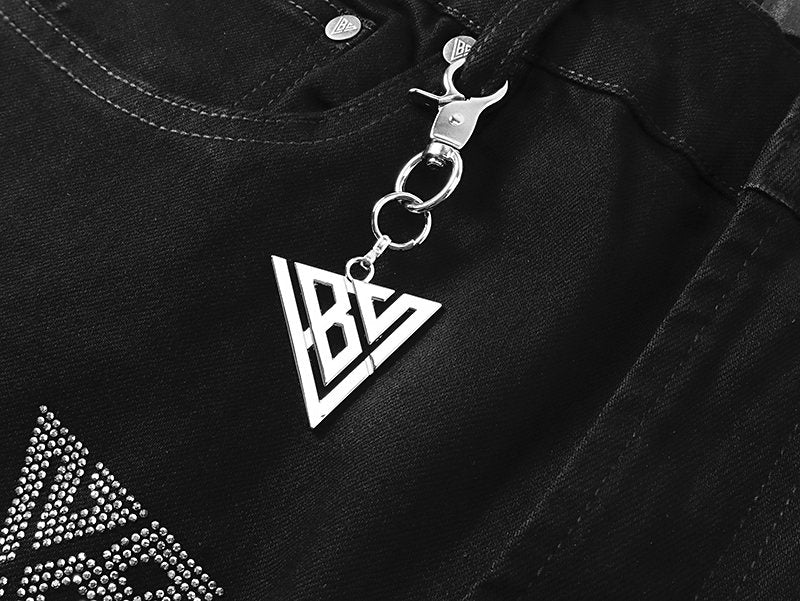 VALABASAS Black Triangle Motif Jeans ¡ª detail
