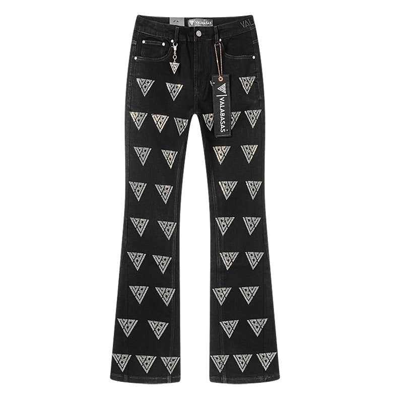 VALABASAS Black Triangle Motif Jeans ¡ª hero