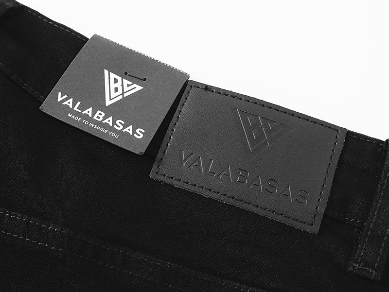 VALABASAS Black Triangle Motif Jeans ¡ª detail