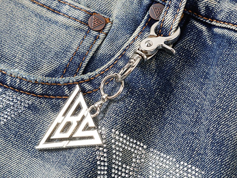 VALABASAS Triangle Motif Washed Denim Jeans ¡ª context