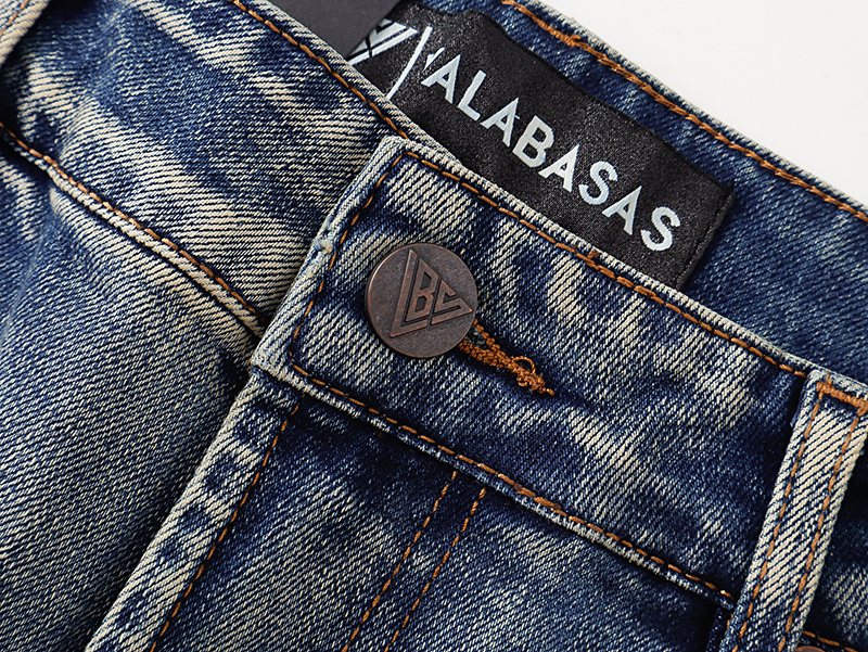 VALABASAS Triangle Motif Washed Denim Jeans ¡ª neck_label