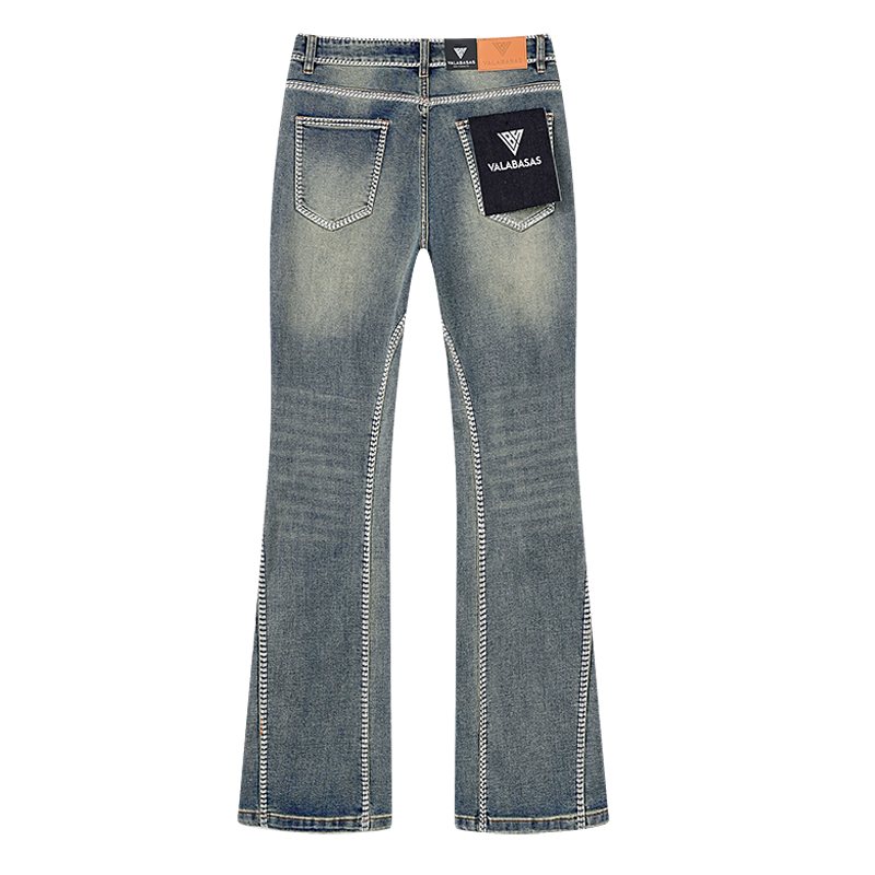 VALABASAS Washed Blue Flared Jeans ¡ª back