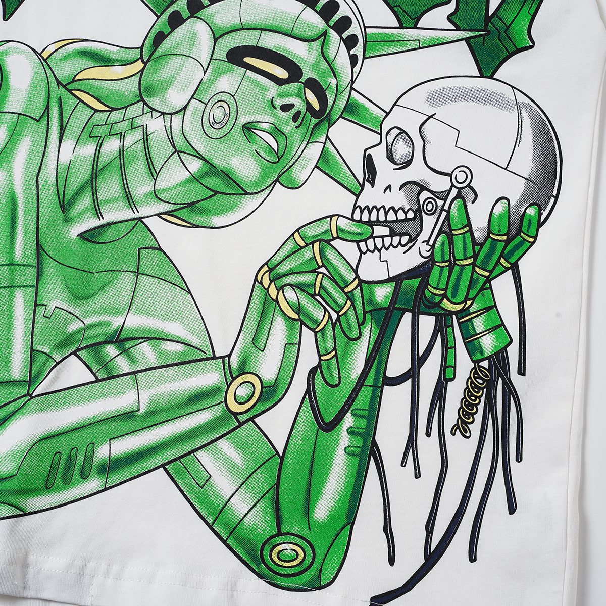 Godspeed Green Front Graphic White T-Shirt ¡ª detail