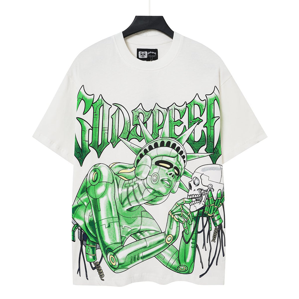 Godspeed Green Front Graphic White T-Shirt ¡ª hero
