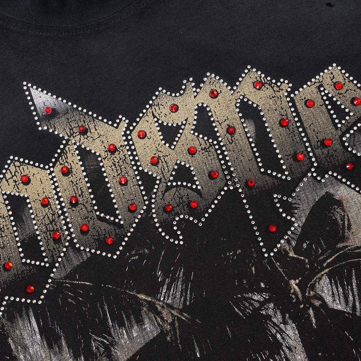 Godspeed Rhinestone Car Graphic T-Shirt ¡ª detail