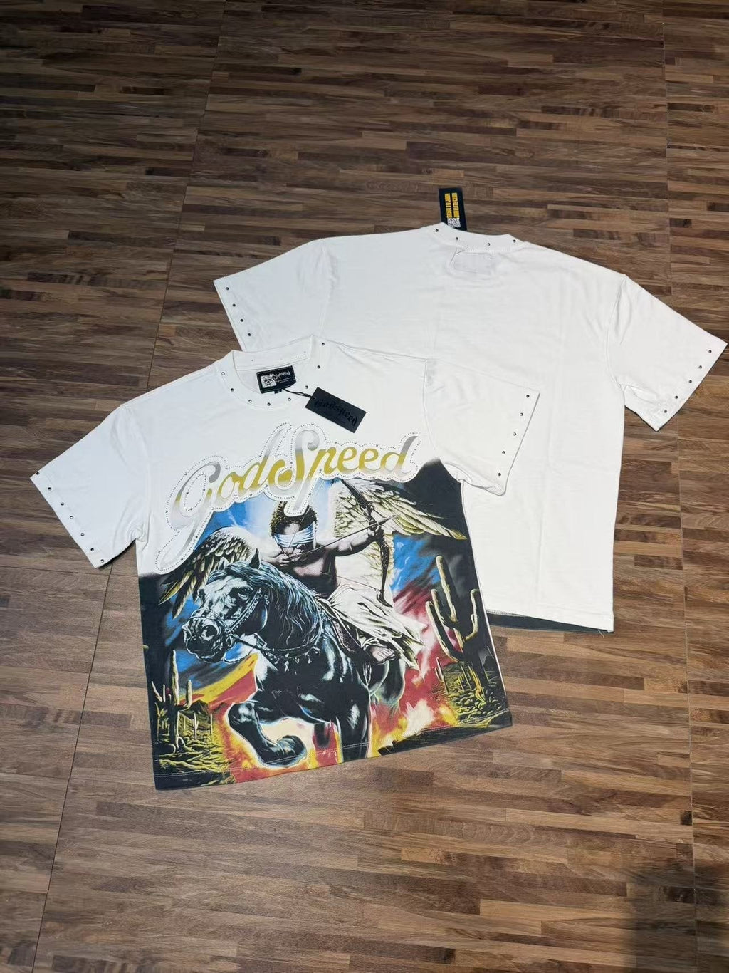 Godspeed Angel Horse Rhinestone Graphic T-Shirt ¡ª context