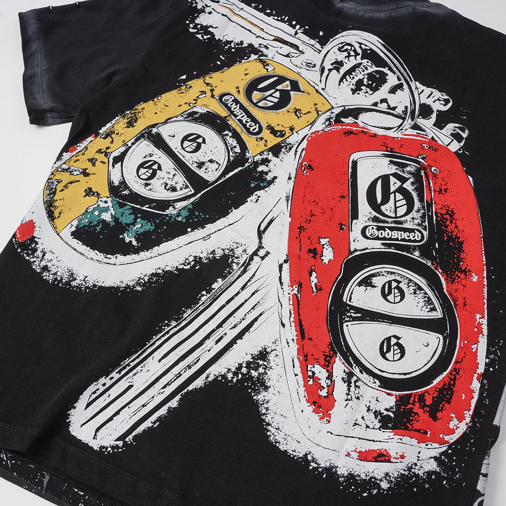 Godspeed Washed Car & Key Graphic Short-Sleeve T-Shirt ¡ª detail