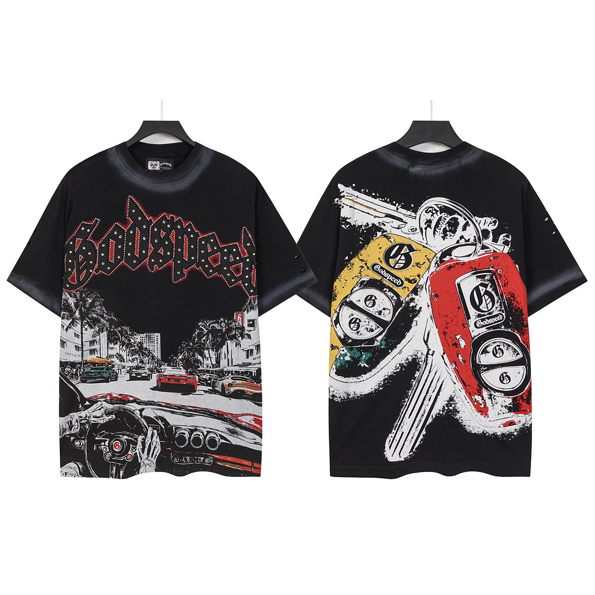 Godspeed Washed Car & Key Graphic Short-Sleeve T-Shirt ¡ª hero