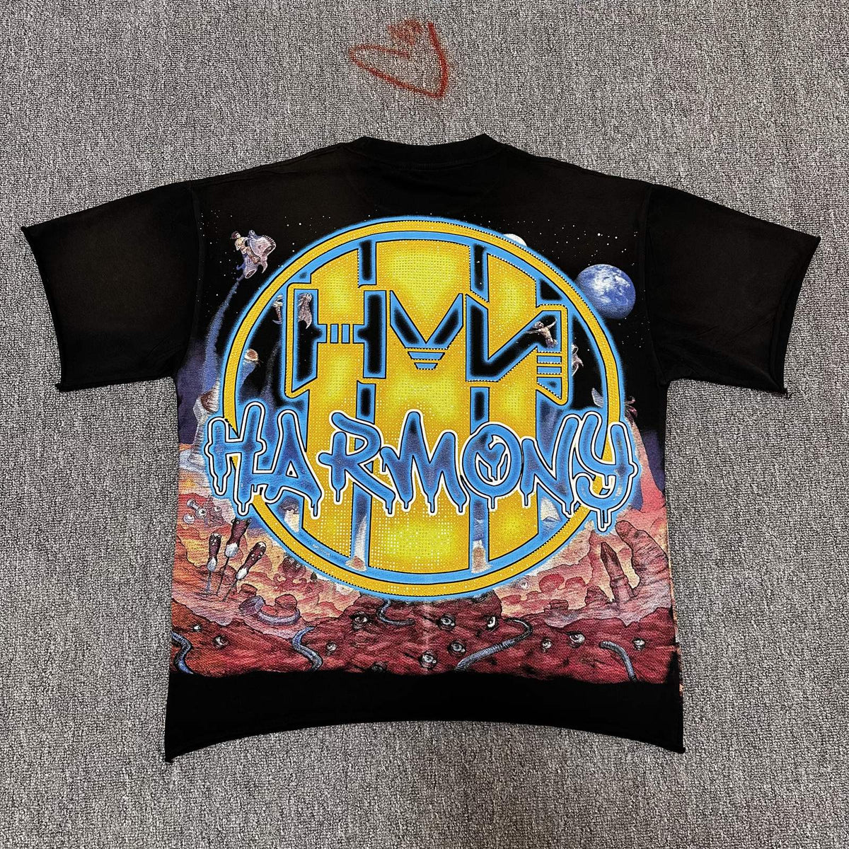 HARMONY Washed Black Rhinestone Graphic T-Shirt ¡ª back