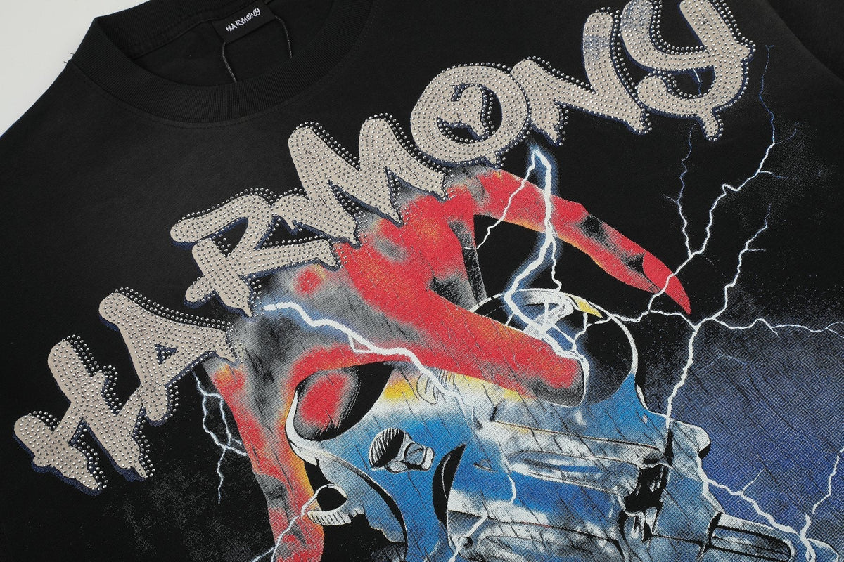 HARMONY Distressed Hem Graphic T-Shirt ¡ª detail
