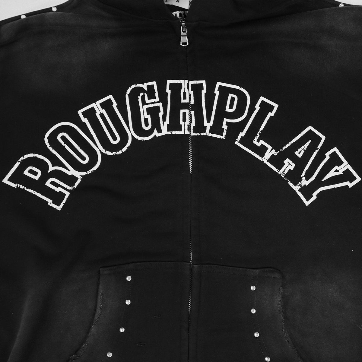 Rough Play Studded Stripe Full-Zip Hoodie ¡ª detail