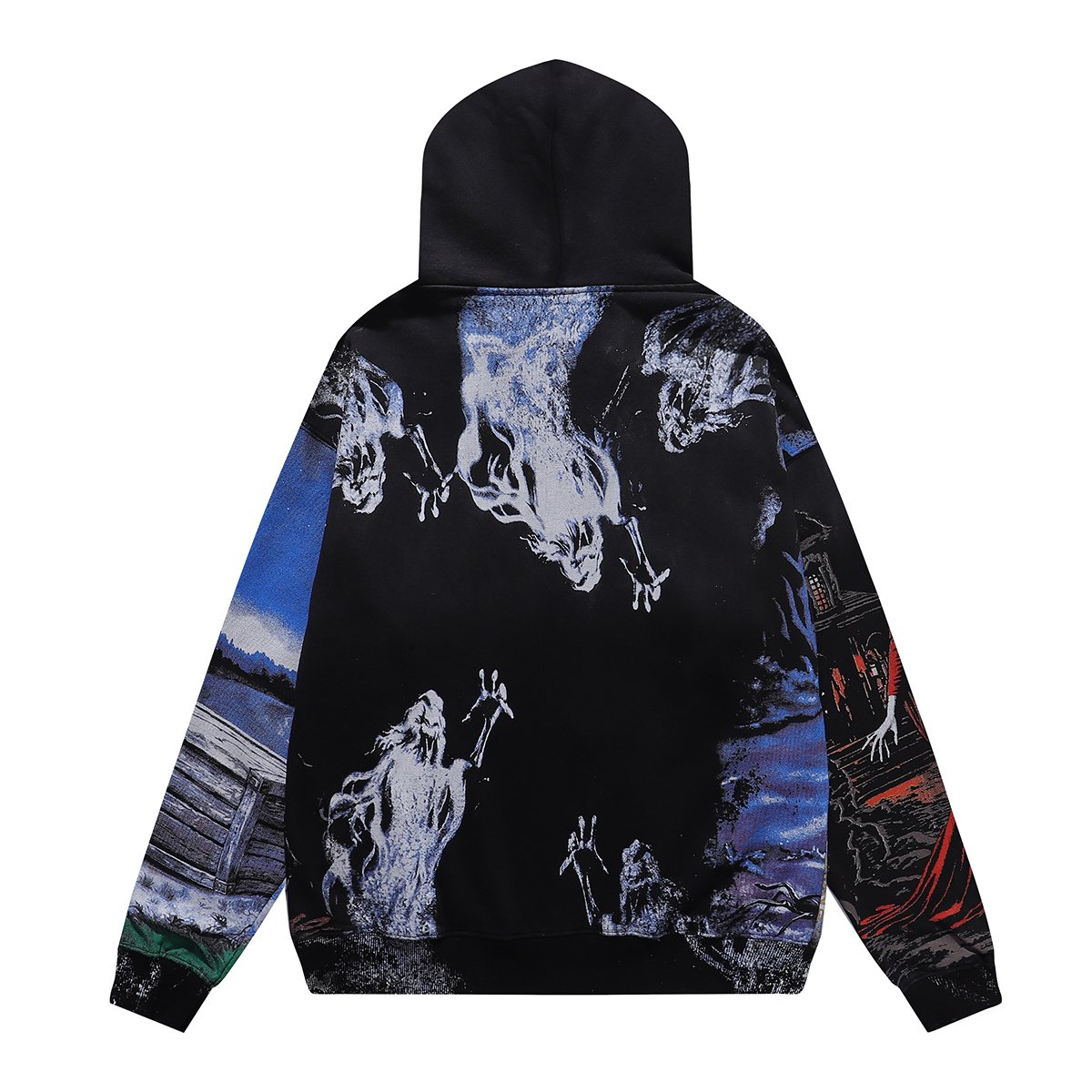 VALE USA Ghost Halloween Graphic Zip-Up Hoodie ¡ª back