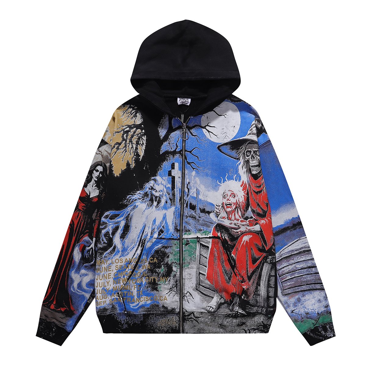 VALE USA Ghost Halloween Graphic Zip-Up Hoodie ¡ª hero