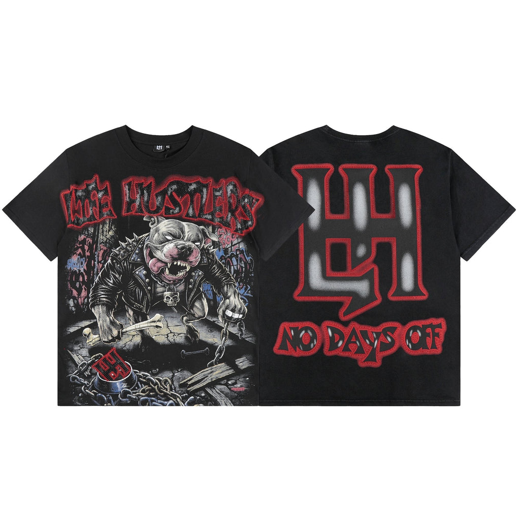 Life Hustlere Black Red/Gray Graphic Short-Sleeve T-Shirt ¡ª hero