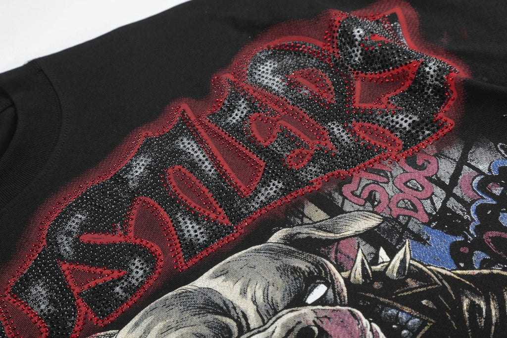 Life Hustlere Black Red/Gray Graphic Short-Sleeve T-Shirt ¡ª detail