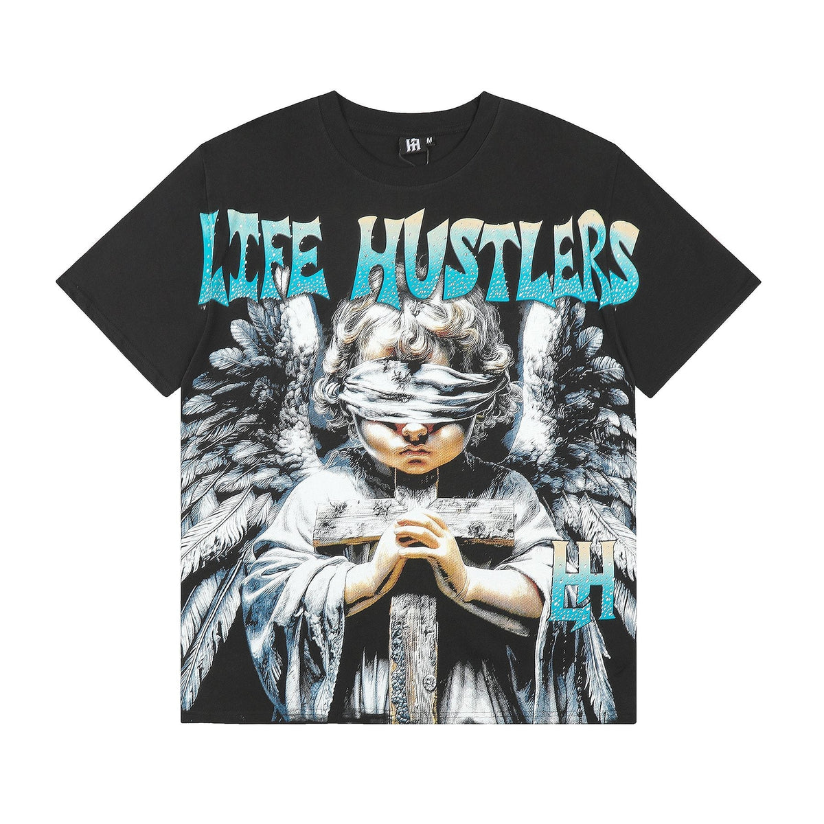 Life Hustlere LIFE HUSTLERS Angel Graphic T-Shirt - White/Black ¡ª front