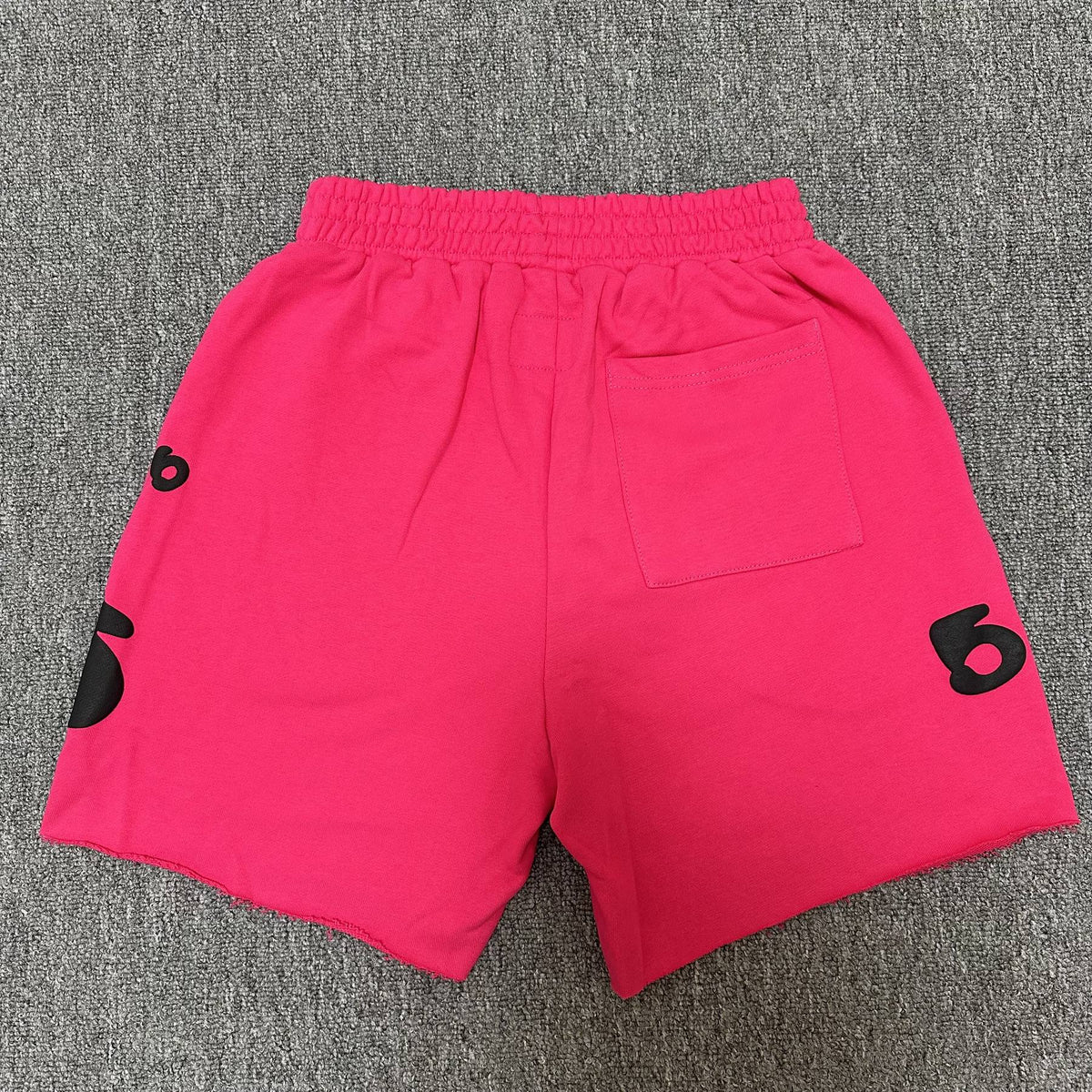 Sp5der Pink Graphic Terry Shorts ¡ª back