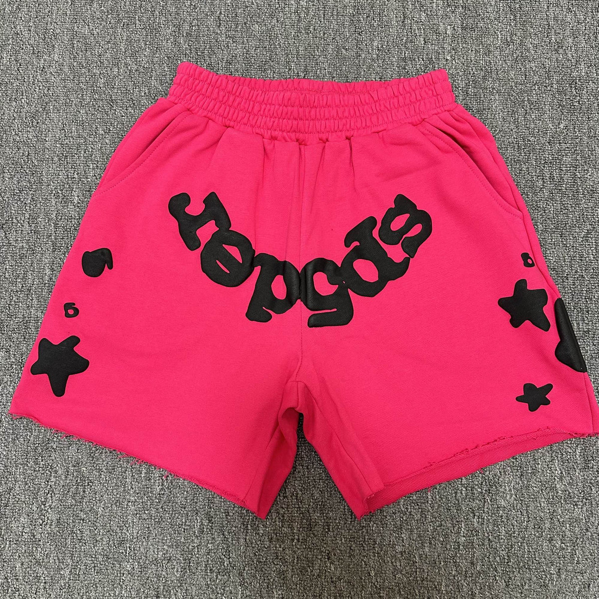Sp5der Pink Graphic Terry Shorts ¡ª hero