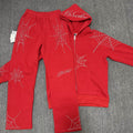 Sp5der Rhinestone Spiderweb Zip Hoodie & Pants Matching Set ¡ª hero