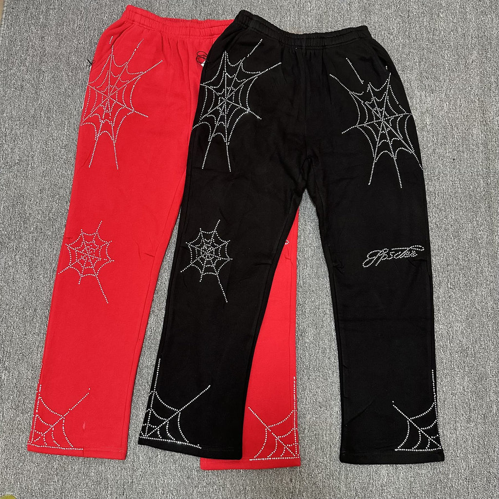 Sp5der Rhinestone Spiderweb Zip Hoodie & Pants Matching Set ¡ª comparison