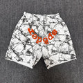 Sp5der White Branch Print Shorts ¡ª hero