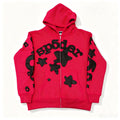 Sp5der Red Graphic Zip Hoodie ¡ª hero