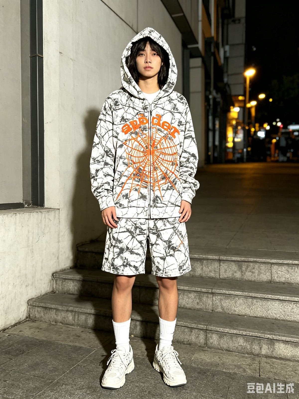 Sp5der Camo Spider Graphic Hoodie & Shorts Set ¡ª context