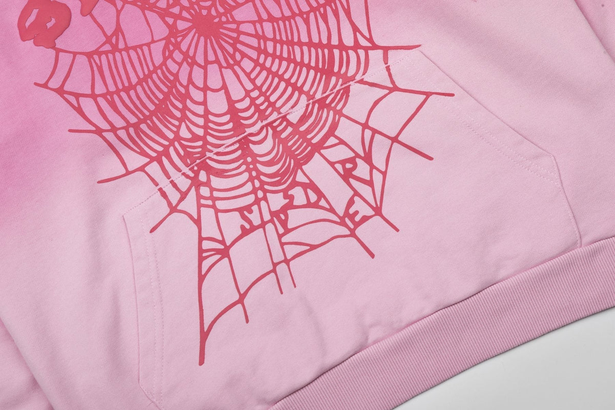 Sp5der Gradient Spider-Web Hoodie & Sweatpants Set ¡ª detail