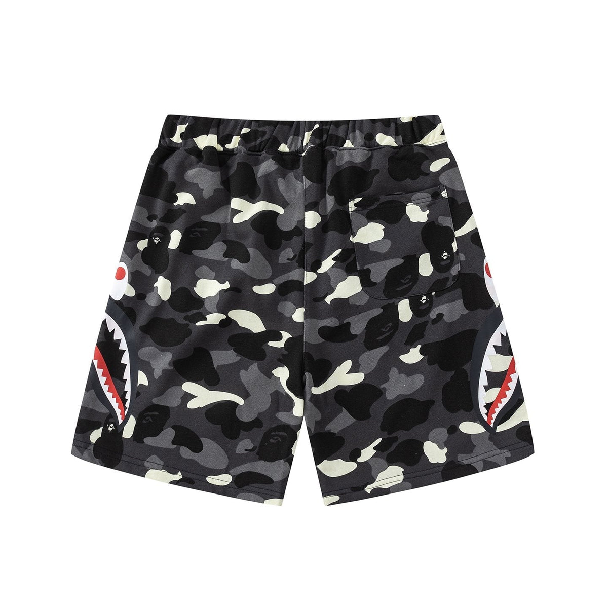 BAPE Shark Mouth Camouflage Shorts ¡ª front