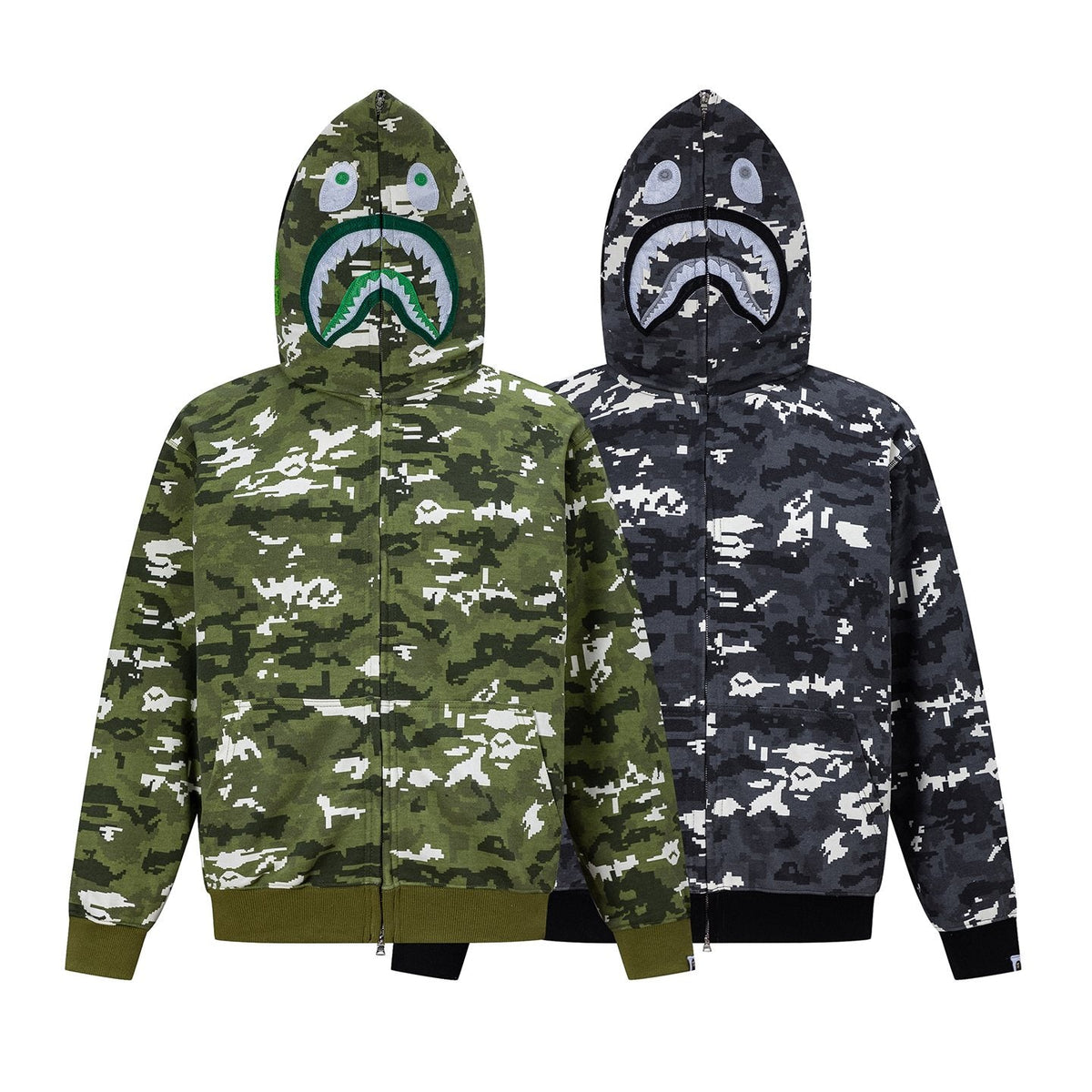 BAPE Shark Face Digital Camo Zip Hoodie ¡ª comparison