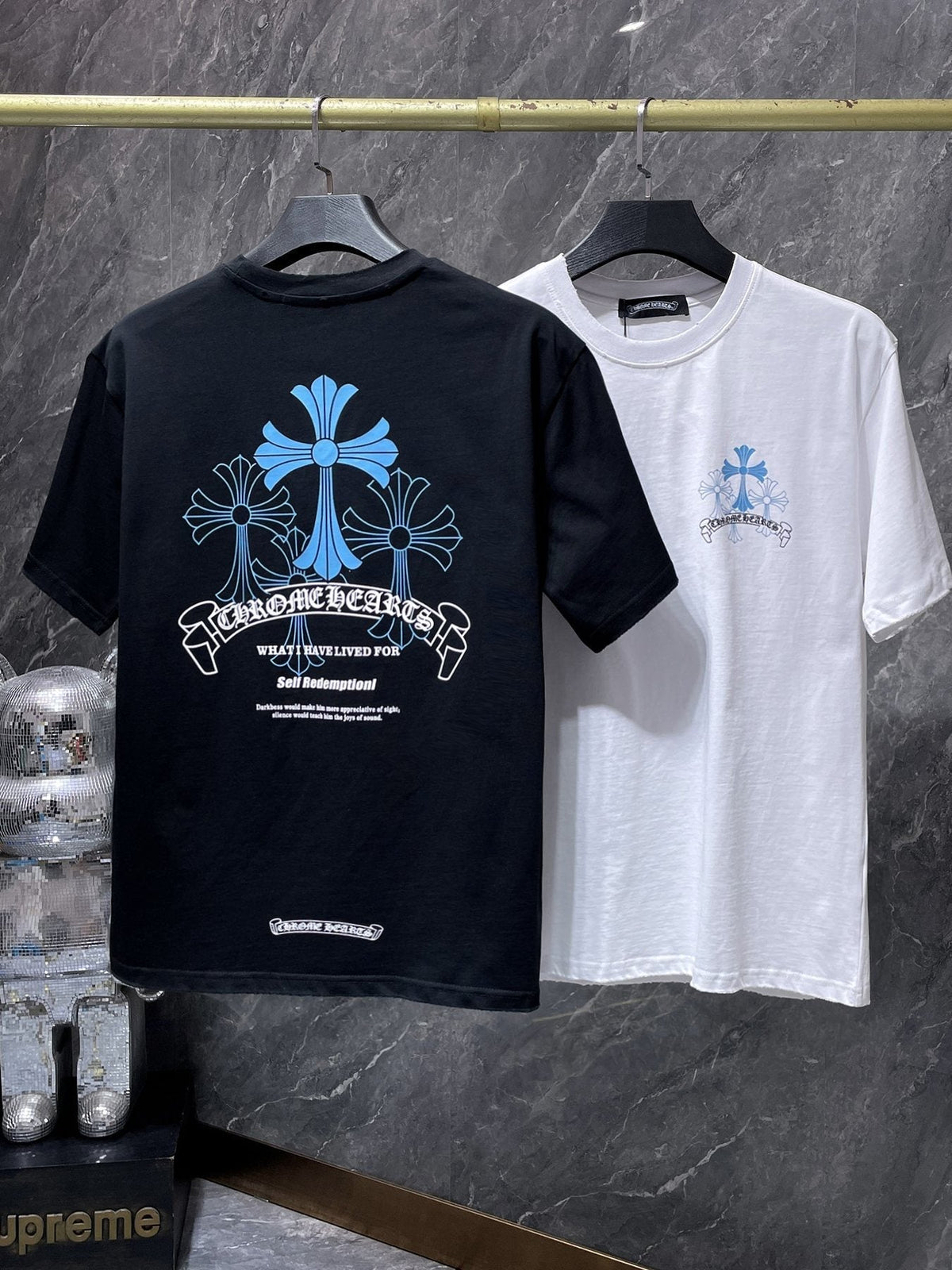 Chrome Hearts Horseshoe Cross Graphic T-Shirt ¡ª comparison