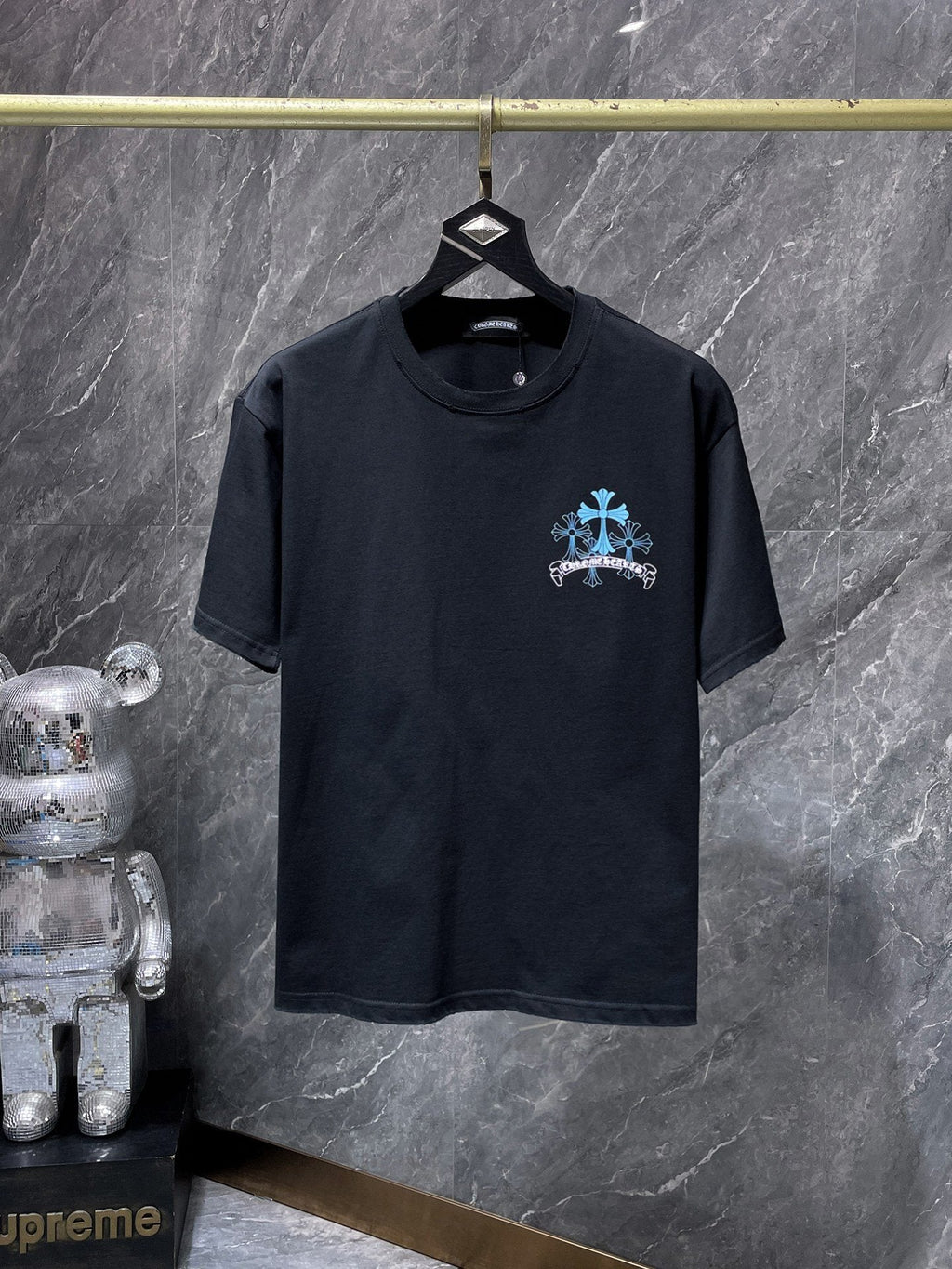 Chrome Hearts Blue Floral Cross Graphic T-Shirt ¡ª hero