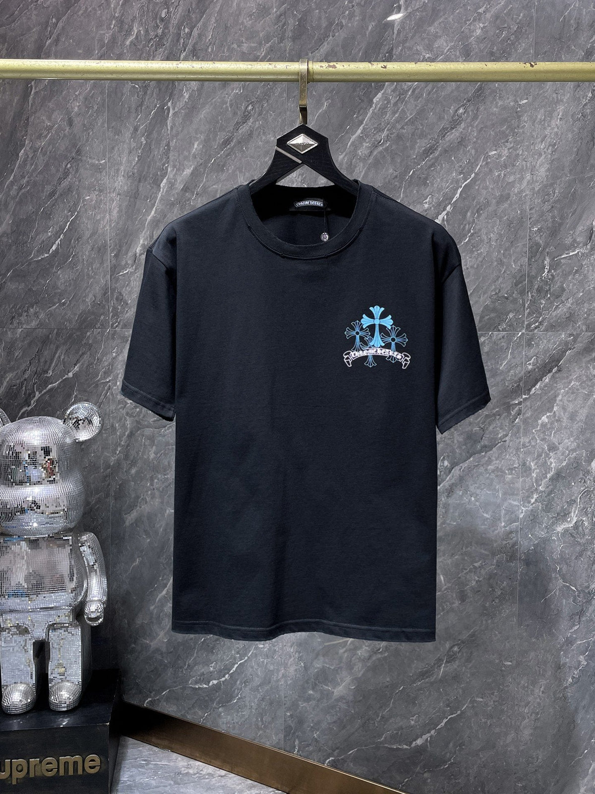 Chrome Hearts Blue Floral Cross Graphic T-Shirt ¡ª hero
