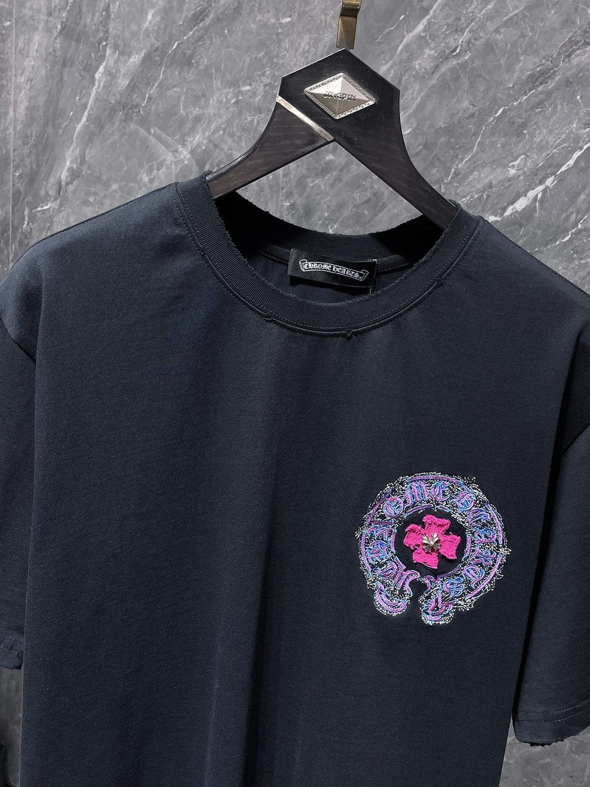 Chrome Hearts Horseshoe Cross Embroidered T-Shirt ¡ª detail