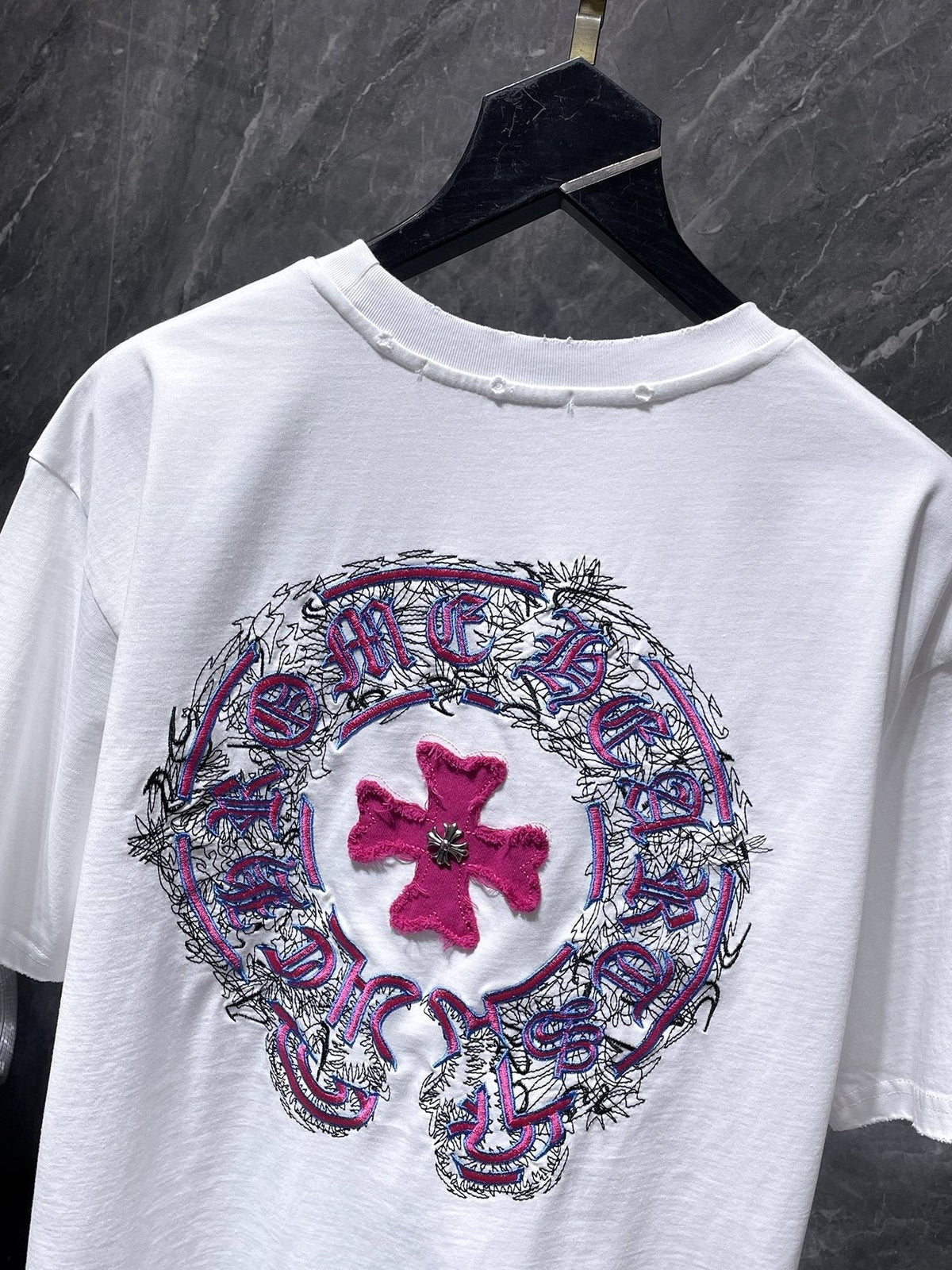Chrome Hearts Horseshoe Cross Embroidered T-Shirt ¡ª detail