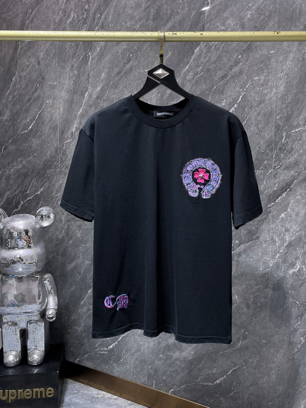 Chrome Hearts Horseshoe Cross Embroidered T-Shirt ¡ª front