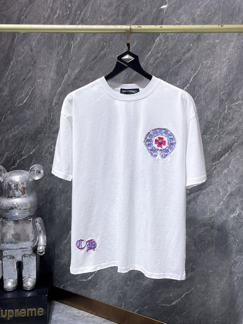 Chrome Hearts Horseshoe Cross Embroidered T-Shirt ¡ª front