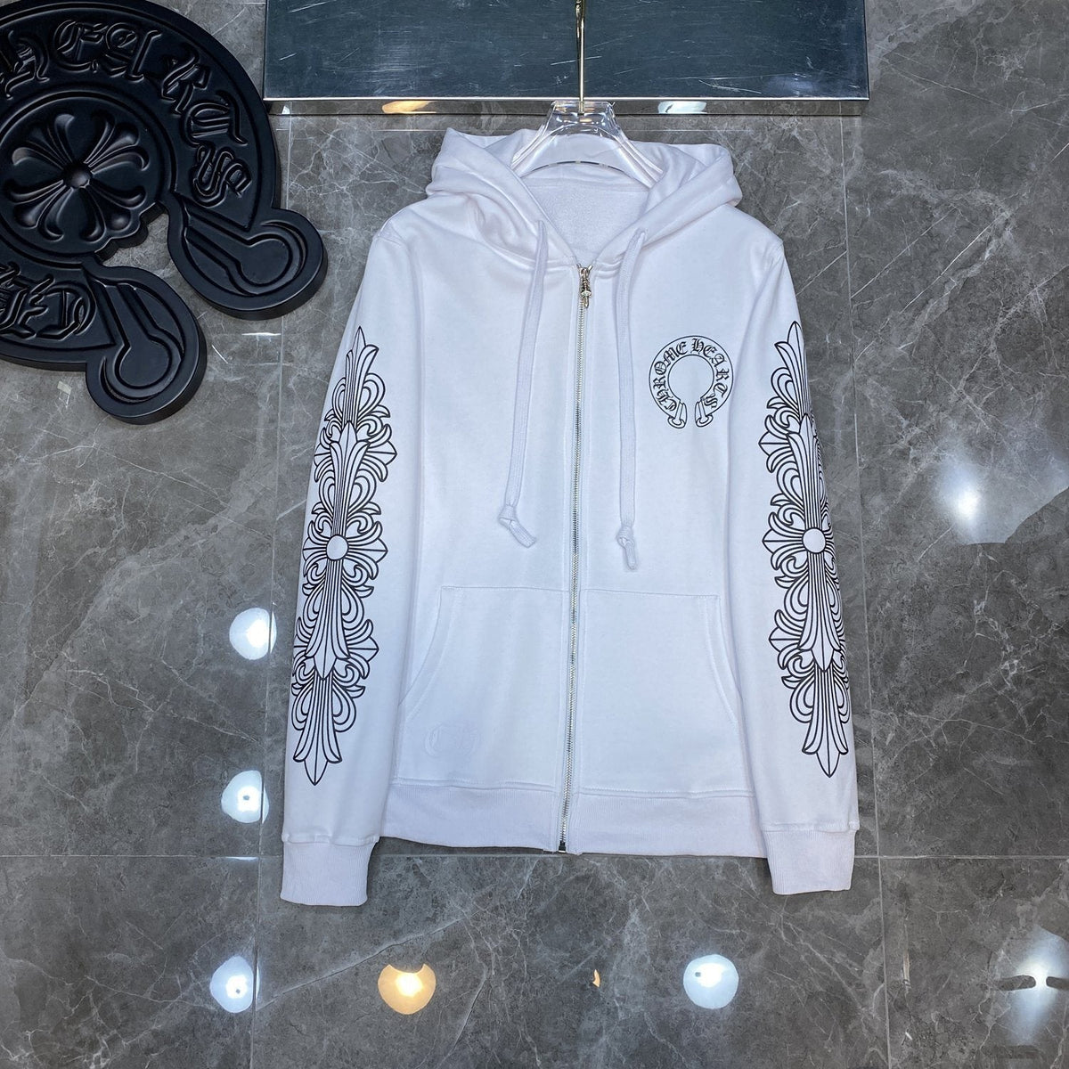Chrome Hearts Horseshoe Graphic Zip Hoodie ¡ª front