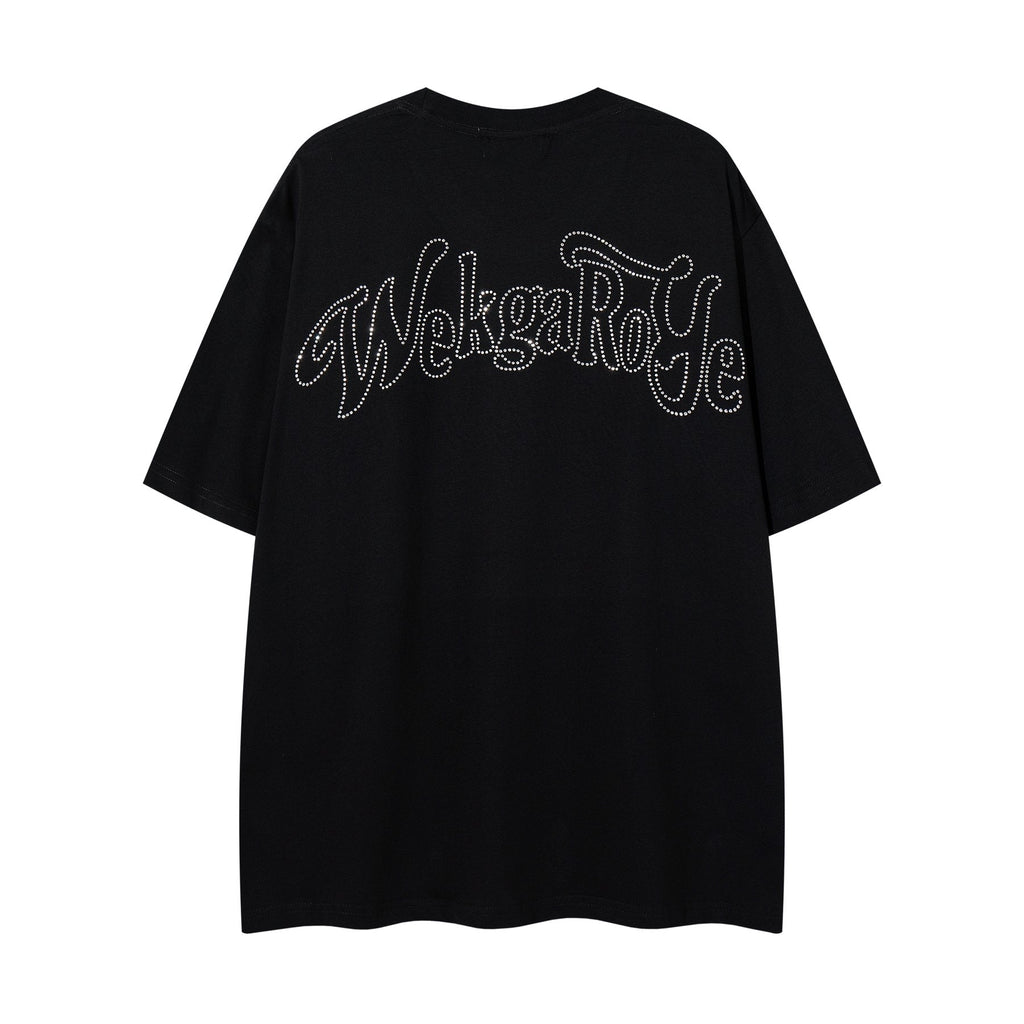 MAJESTIK Rhinestone Distressed Graphic T-Shirt ¡ª back