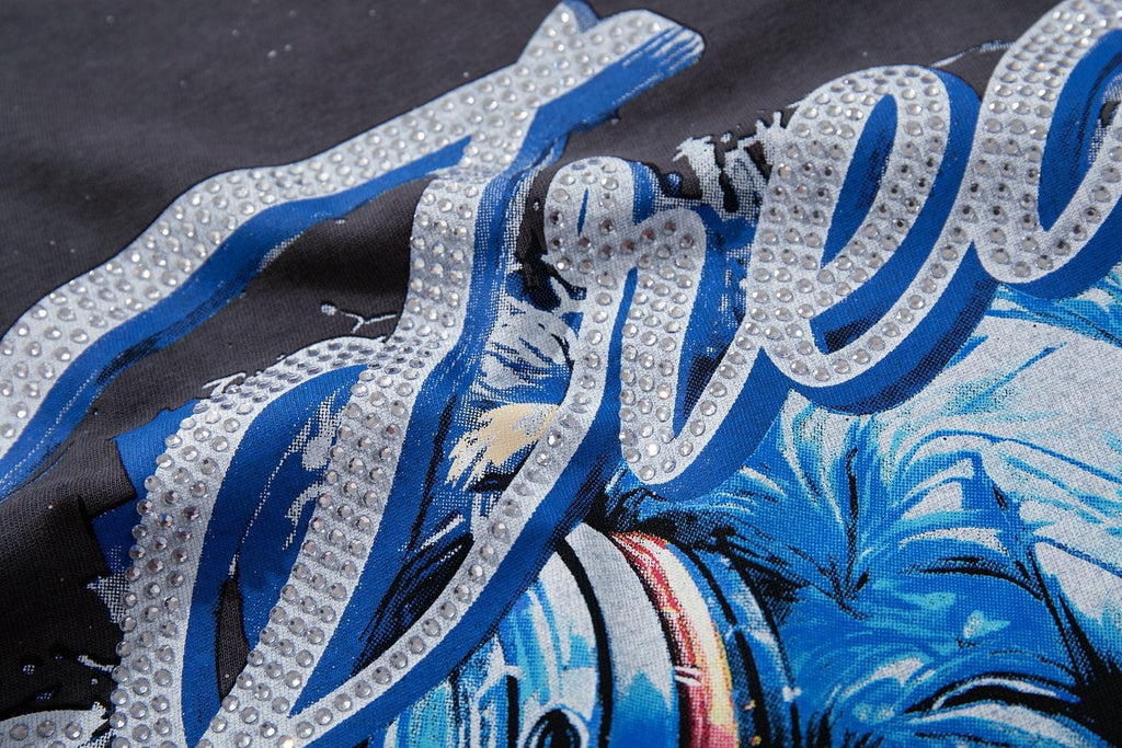 BKYS Revival Rhinestone Portrait Graphic T-Shirt ¡ª detail