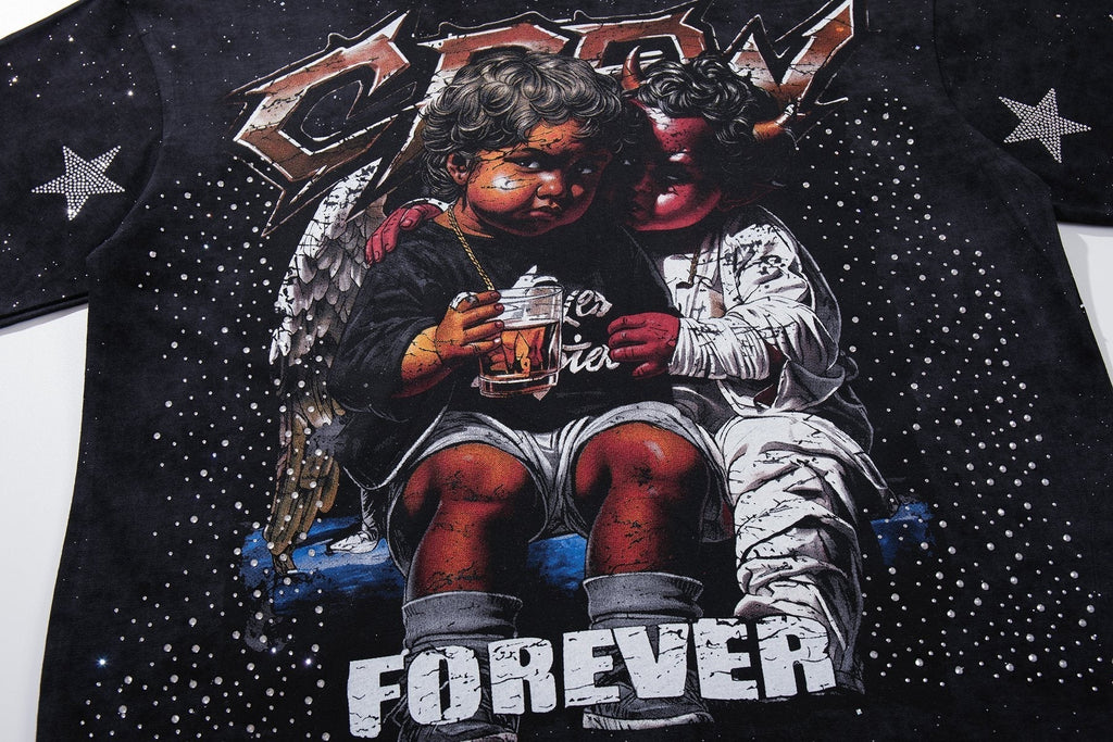 BKYS Revival Rhinestone Star Portrait Graphic T-Shirt ¡ª detail