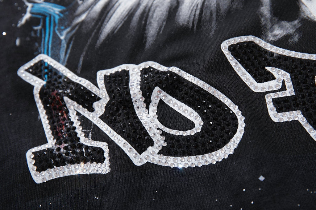 BKYS Revival Rhinestone Portrait Graphic T-Shirt ¡ª detail