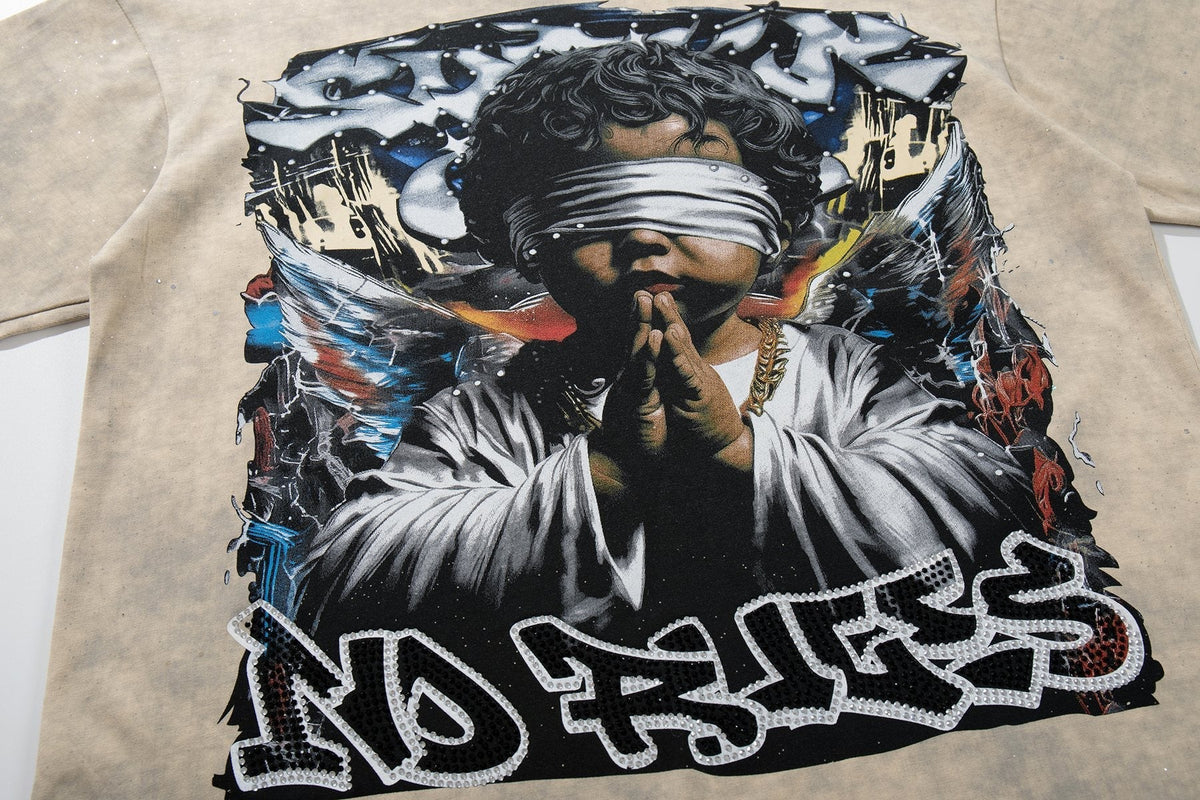BKYS Revival Rhinestone Portrait Graphic T-Shirt ¡ª detail